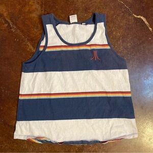 Junk Food Atari Rainbow Striped Tank Top L